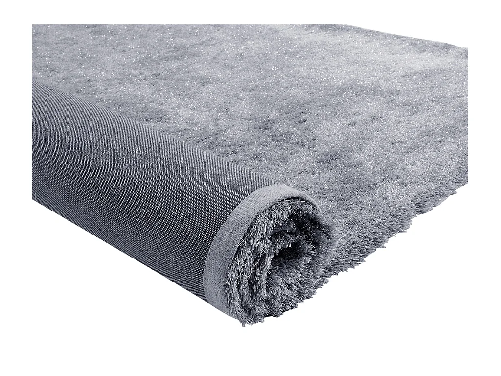 Alfombra shaggy GLITTER 160x230 cm - Plateada