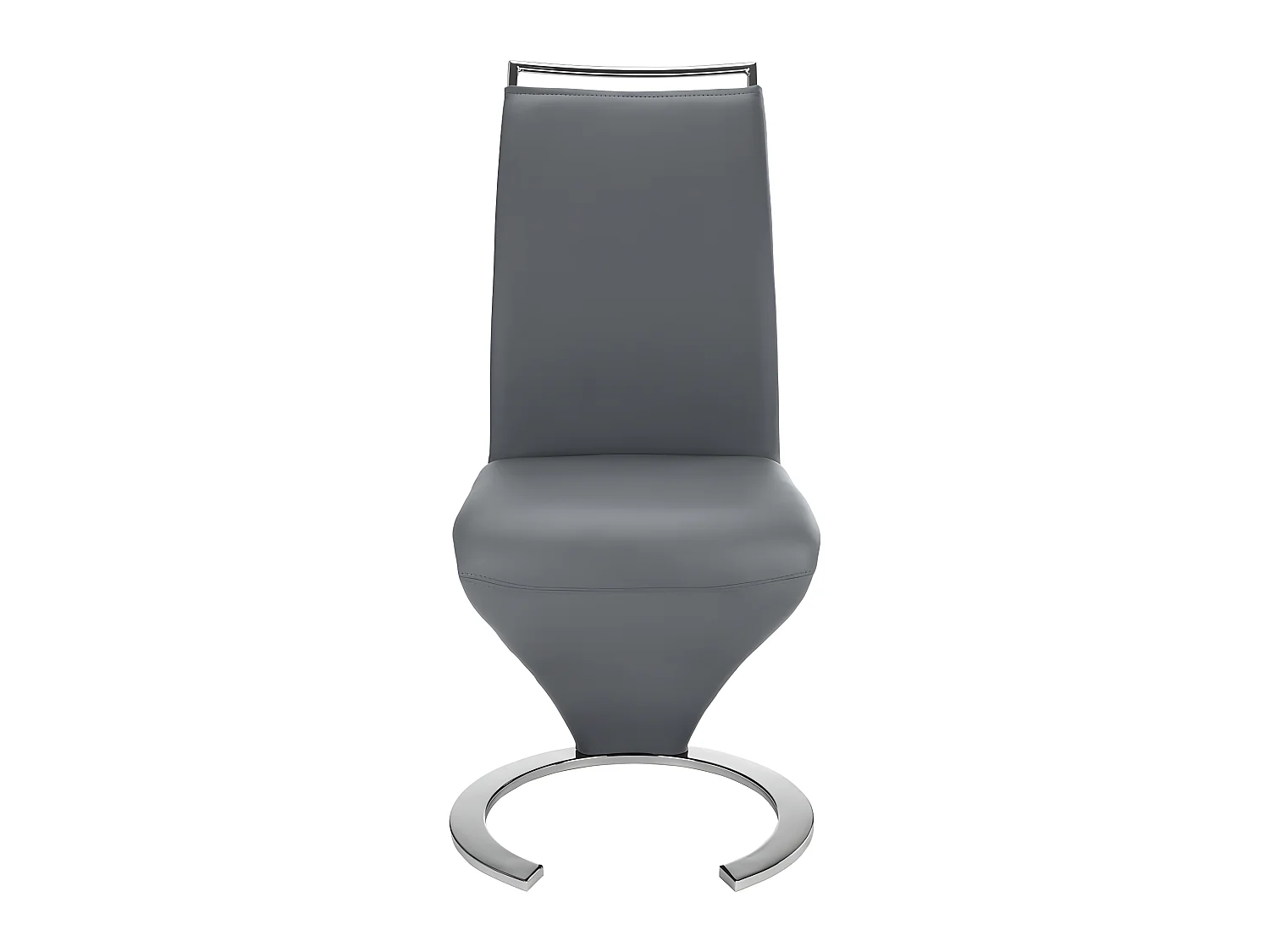 Stuhl Freischwinger 4er-Set - Kunstleder - Grau - TWIZY