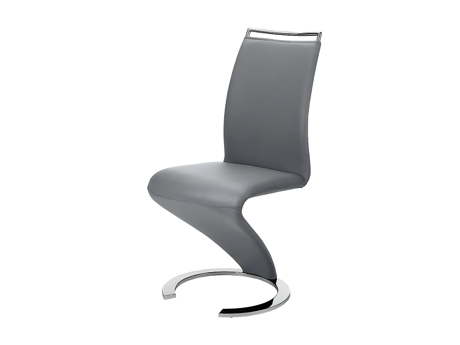 Conjunto de 4 sillas TWIZY - Piel sintética gris