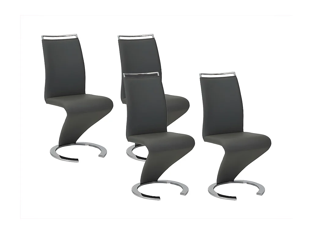 Lot de 4 chaises TWIZY - Simili Noir