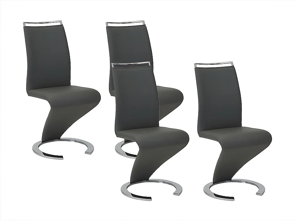 Lot de 4 chaises TWIZY - Simili Noir
