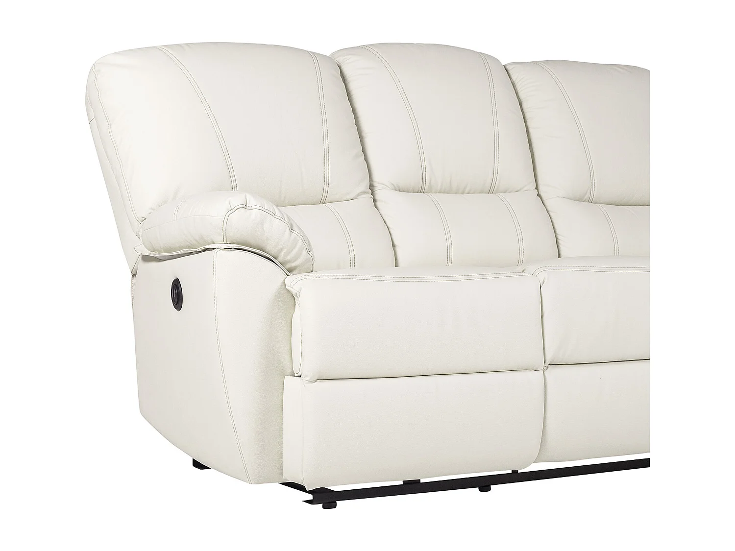 Relaxsofa 3-Sitzer elektrisch - Leder - Elfenbeinfarben - MARCIS