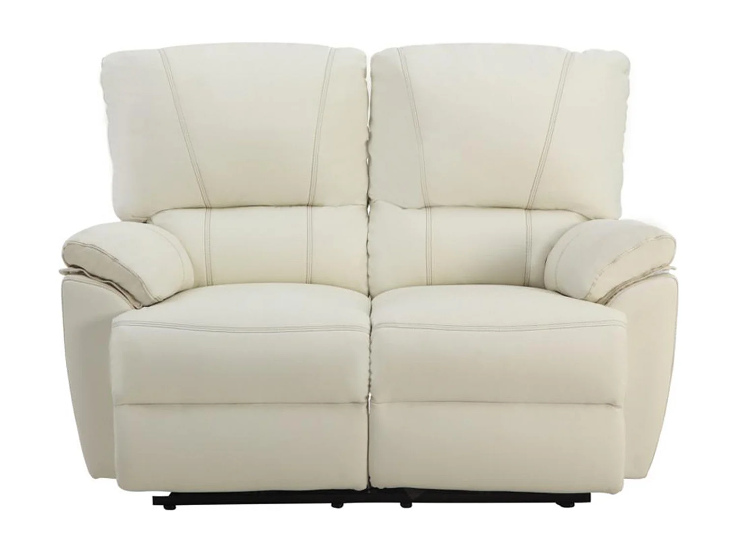 Divano 2 posti relax elettrico in cuoio Avorio - MARCIS