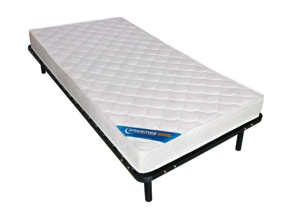 Ensemble 90 x 200 cm cadre à lattes + matelas mousse ép.15cm - ZEUS de DREAMEA