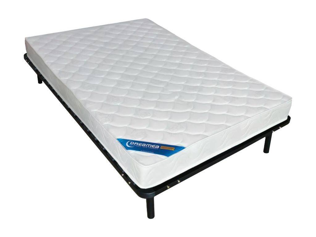 Ensemble 140 x 200 cm cadre à lattes + matelas mousse ép.15cm - ZEUS de DREAMEA