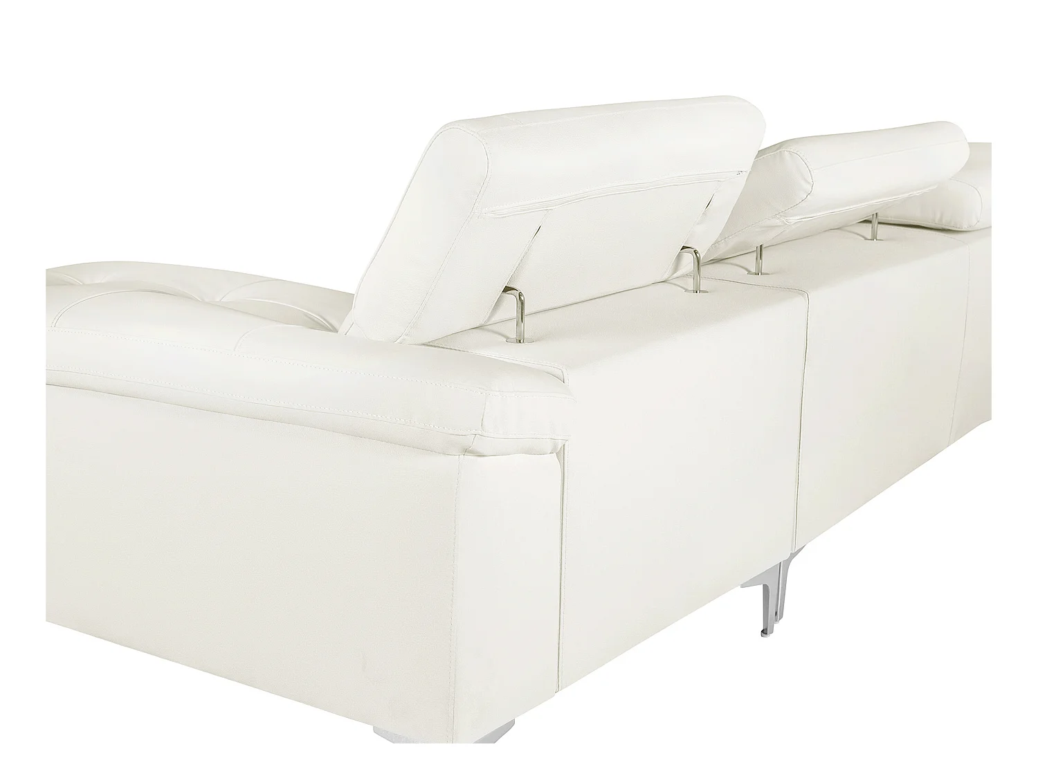 Sofá rinconera de piel SOLANGE - Color blanco - Ángulo izquierdo