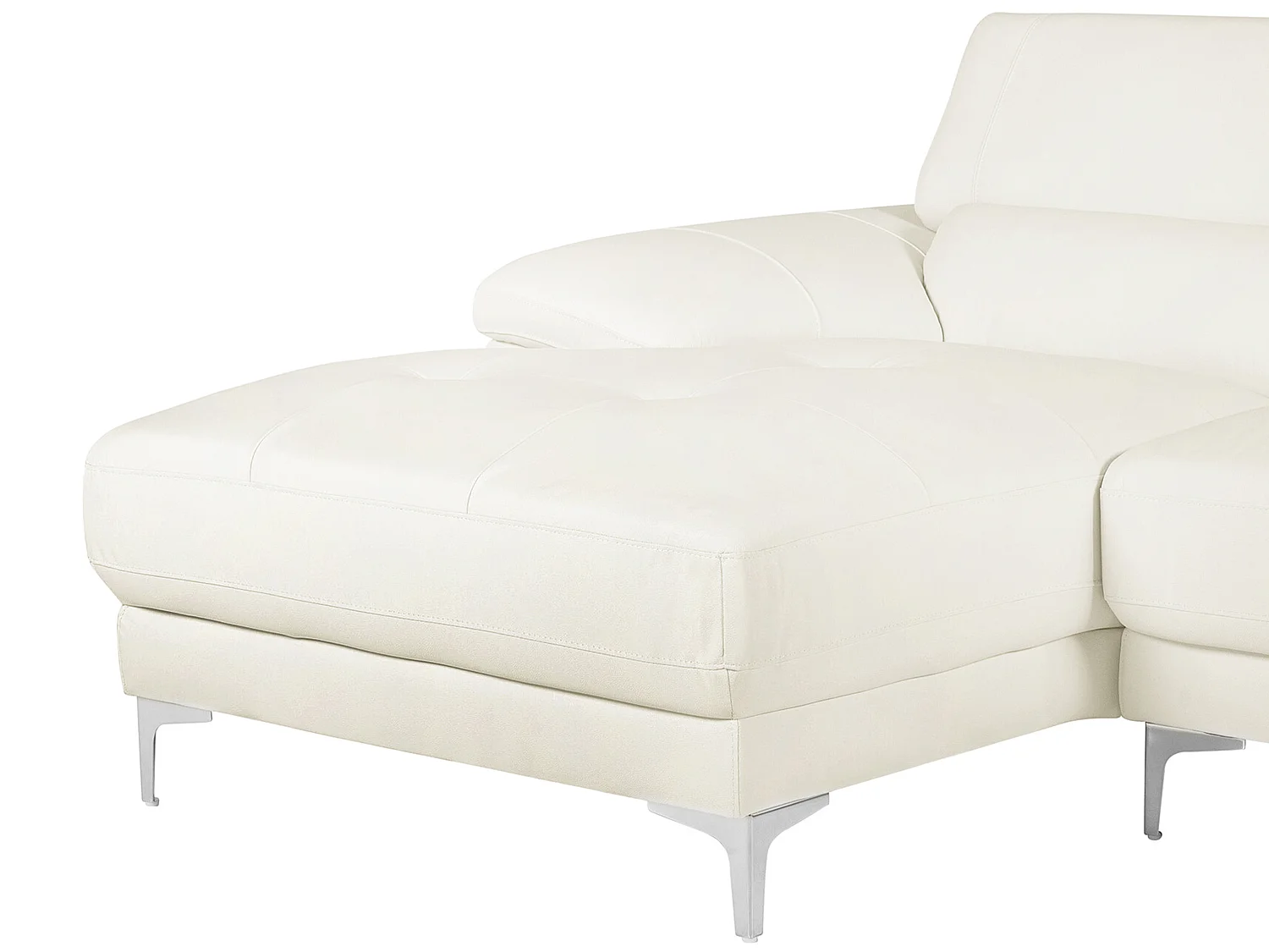 Divano angolare in pelle Avorio- Angolo a sinistra - SOLANGE