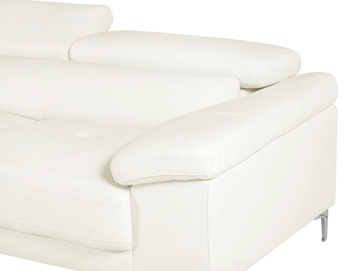 Divano angolare in pelle Avorio- Angolo a sinistra - SOLANGE