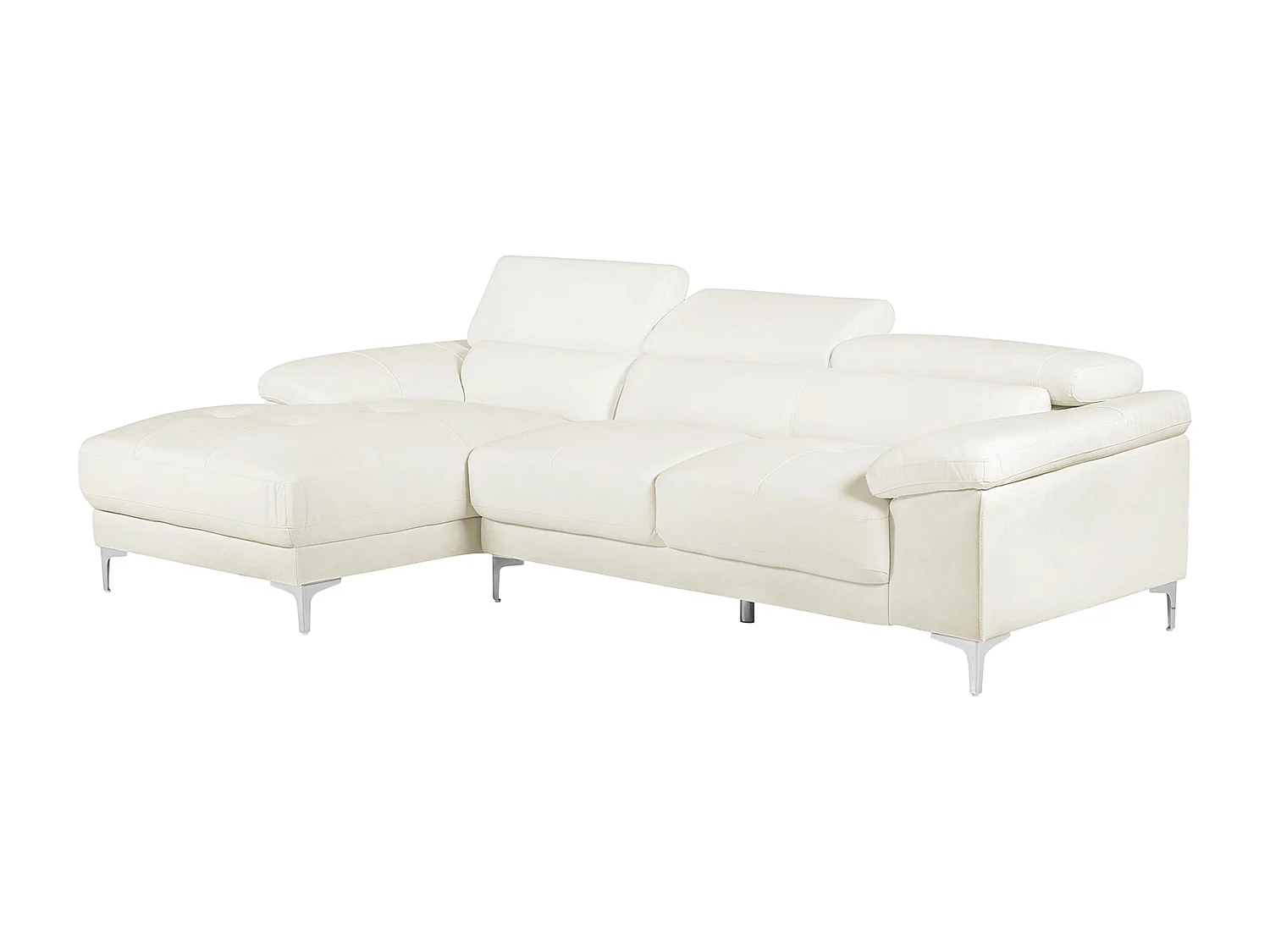 Divano angolare in pelle Avorio- Angolo a sinistra - SOLANGE