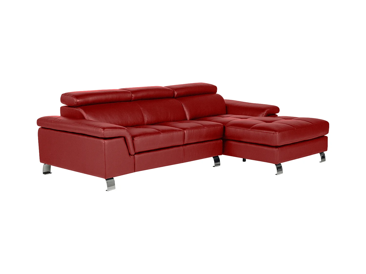 Canapé d'angle cuir MISHIMA - Rouge - Angle droit