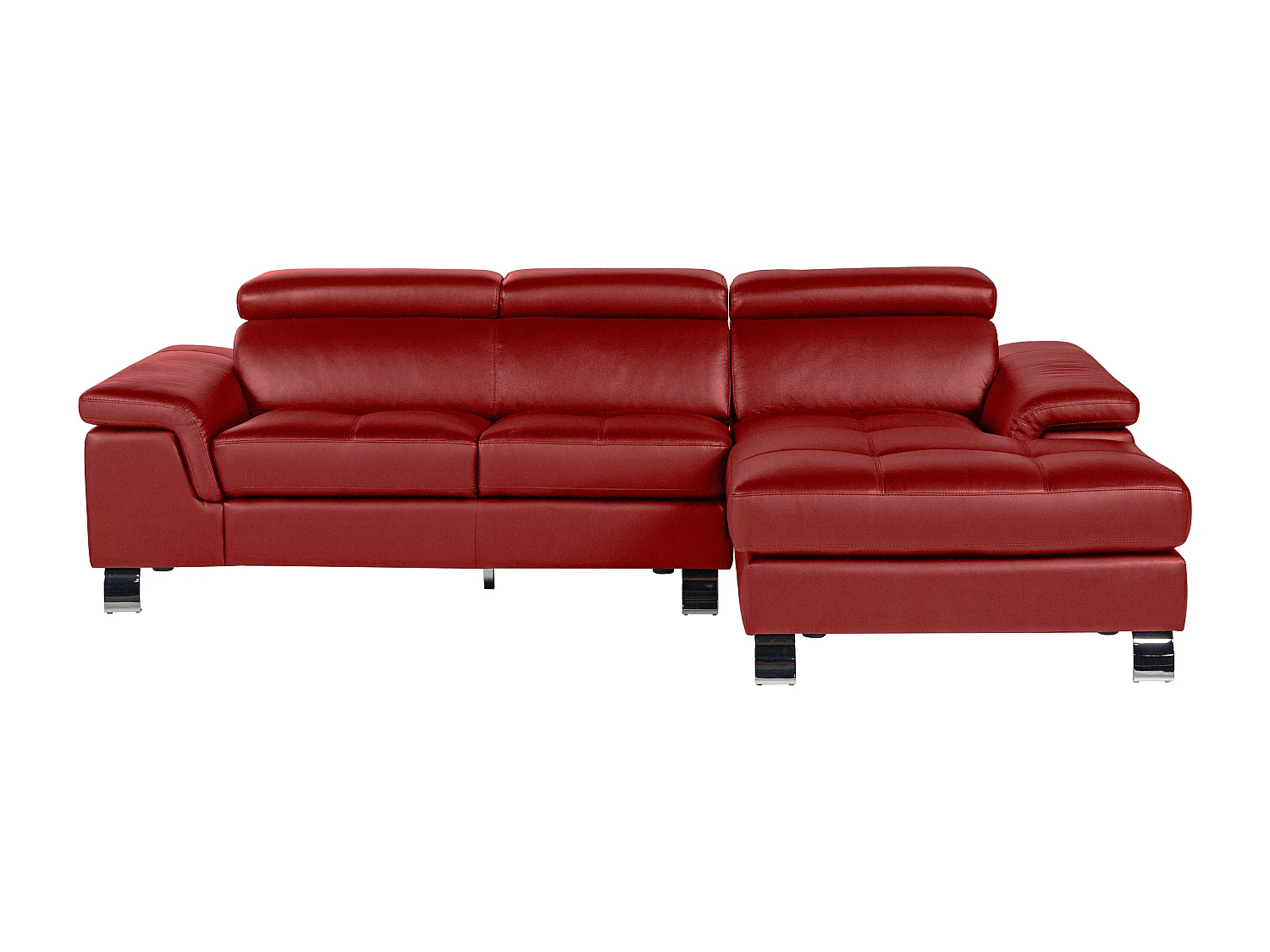 Hoekbank van leer MISHIMA - Rood - Hoek rechts