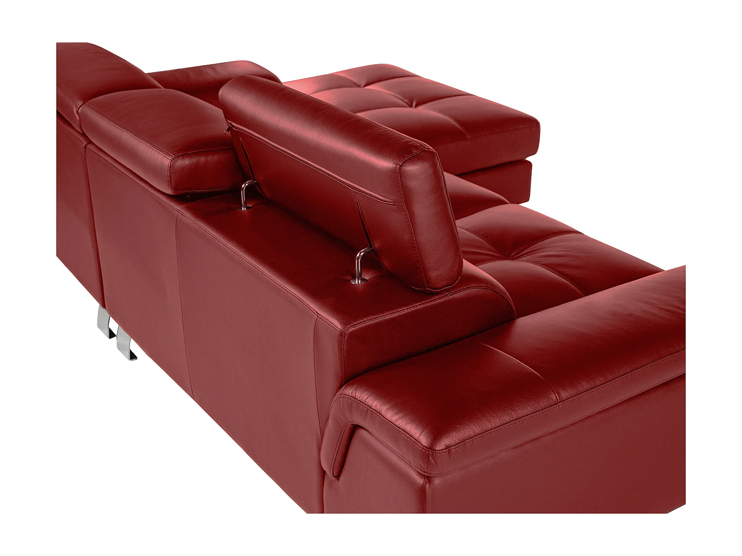 Hoekbank van leer MISHIMA - Rood - Hoek rechts