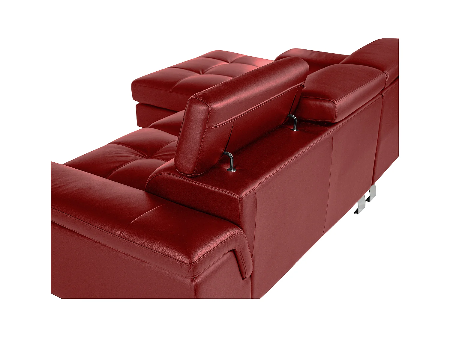 Ecksofa Leder - Ecke Links - Rot - MISHIMA