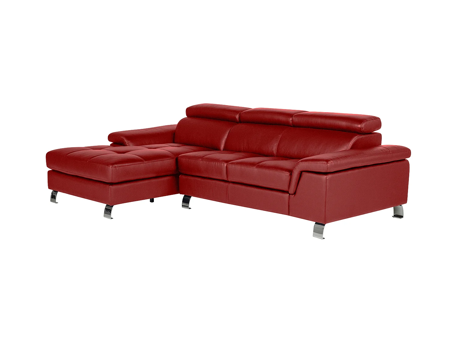 Ecksofa Leder - Ecke Links - Rot - MISHIMA