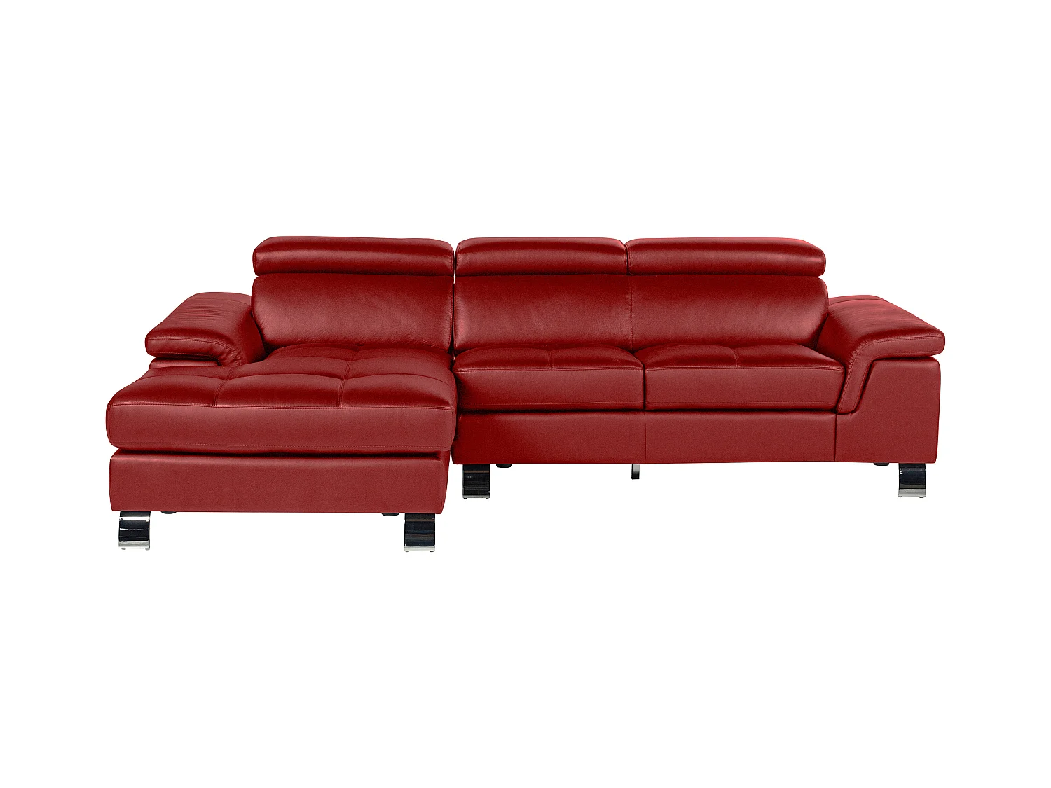 Ecksofa Leder - Ecke Links - Rot - MISHIMA