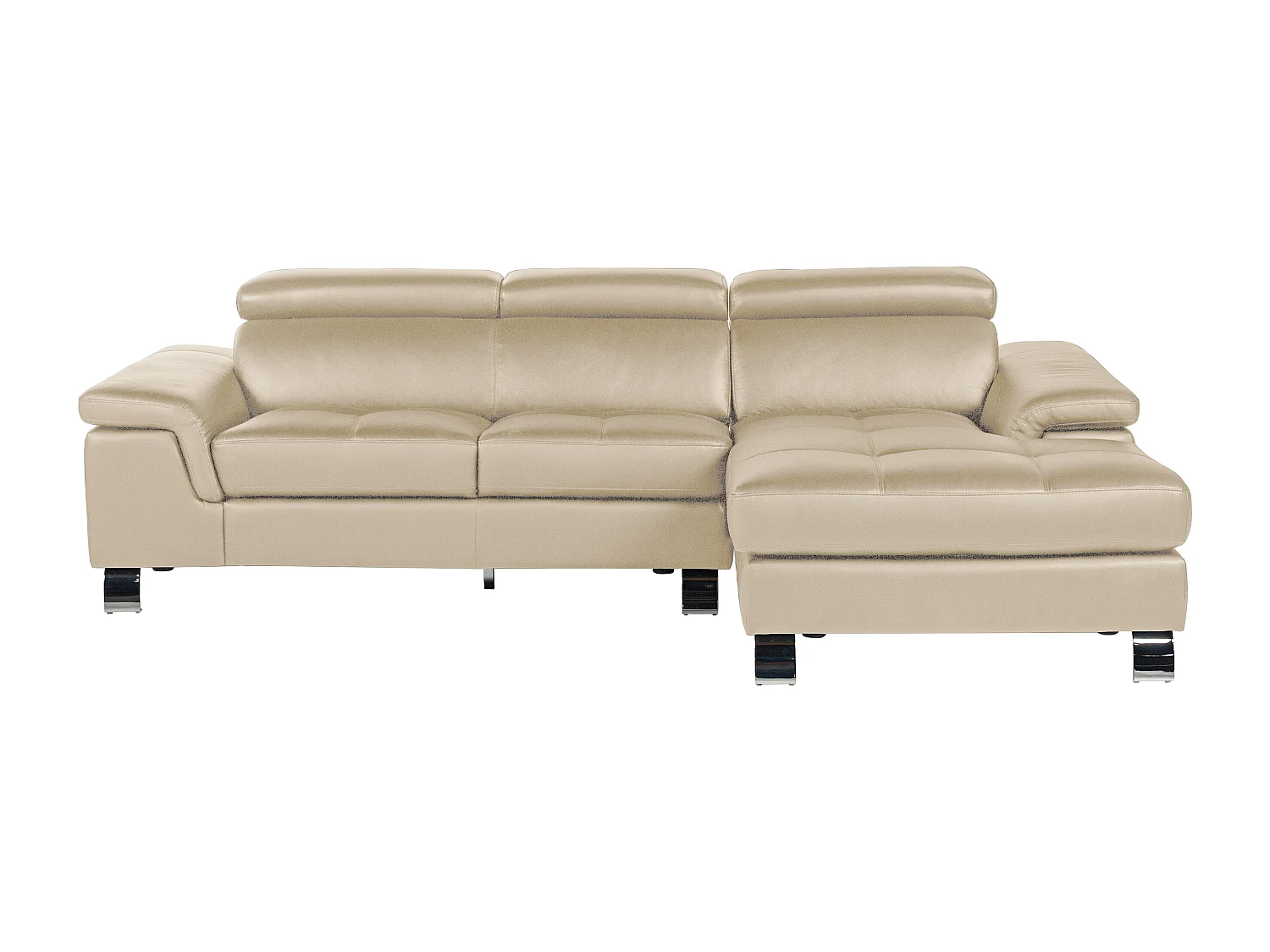 Hjørnesofa i lær MISHIMA - Taupe - Høyre vinkel