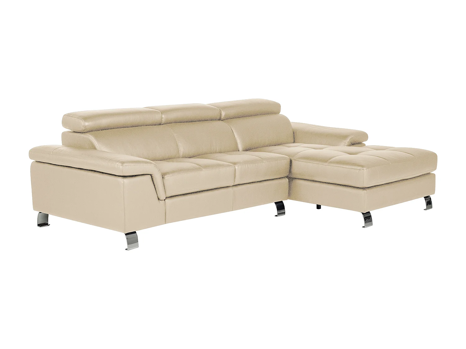 Hjørnesofa i lær MISHIMA - Taupe - Høyre vinkel