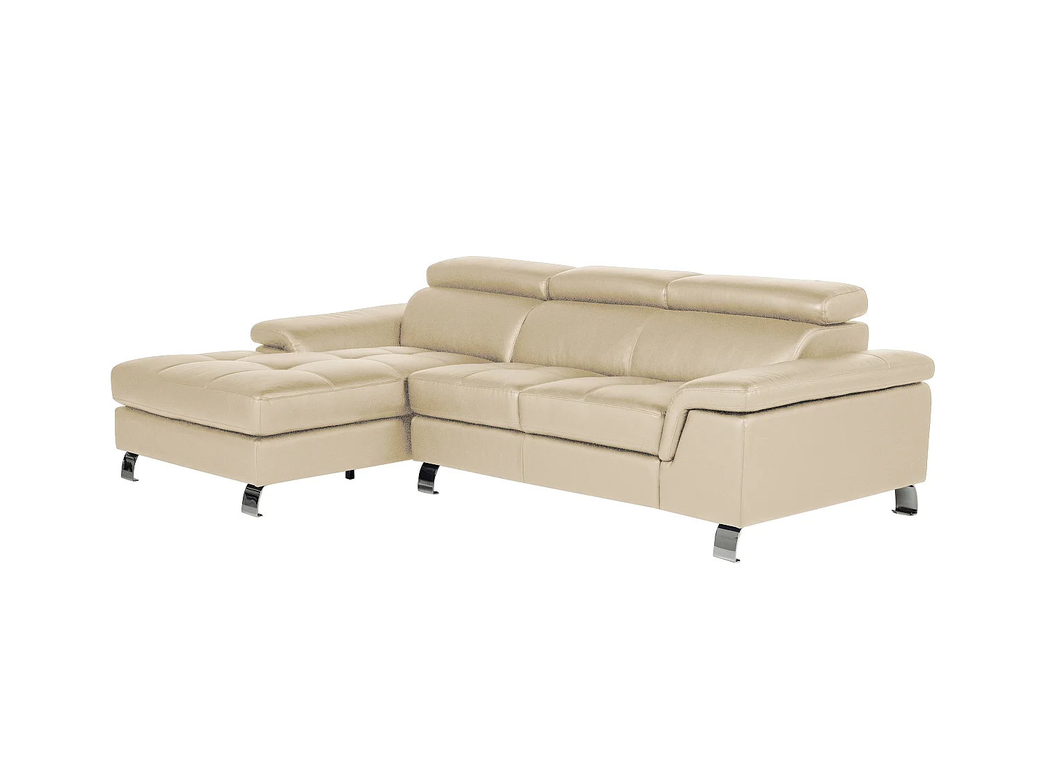 Hoekbank van leer MISHIMA - Taupe - Hoek links