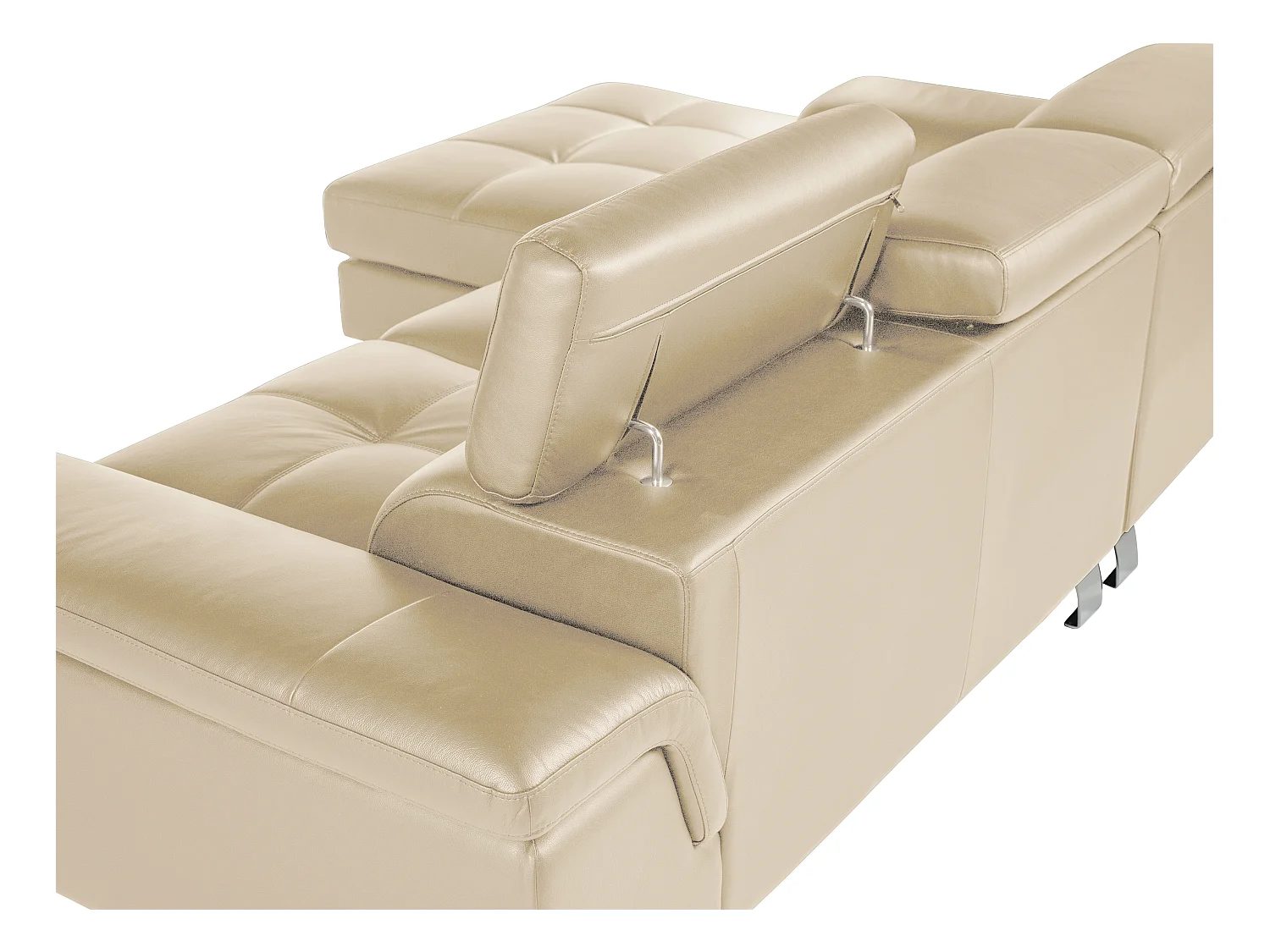 Hoekbank van leer MISHIMA - Taupe - Hoek links