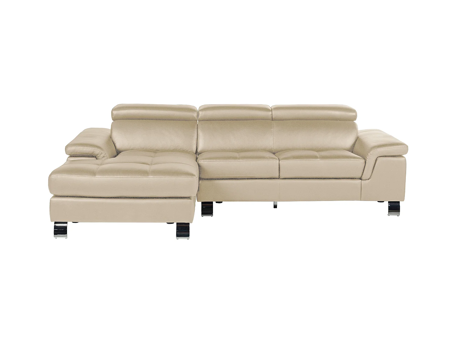 Hoekbank van leer MISHIMA - Taupe - Hoek links