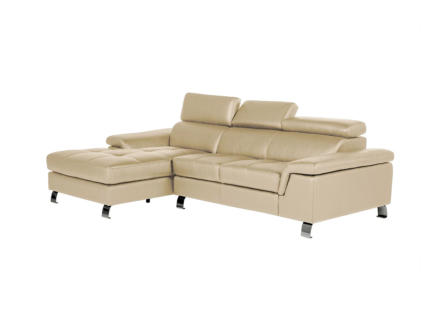 Hoekbank van leer MISHIMA - Taupe - Hoek links