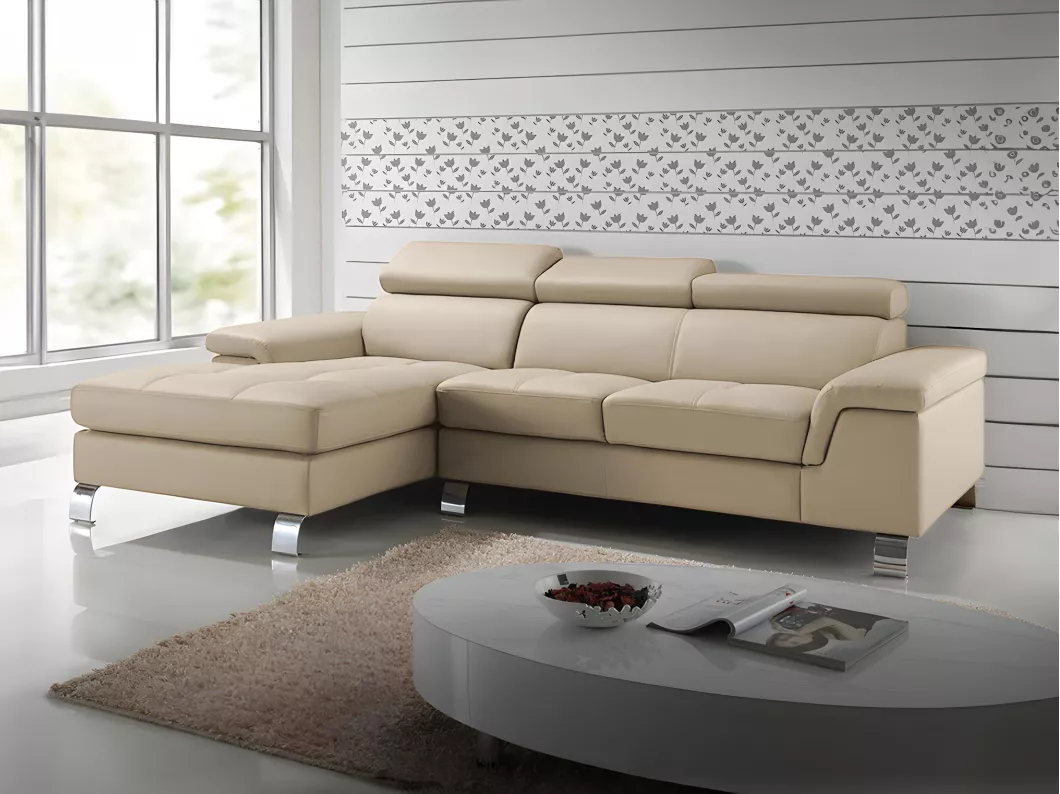 Kauf Unique Ecksofa Leder - Ecke Links - Taupe - MISHIMA