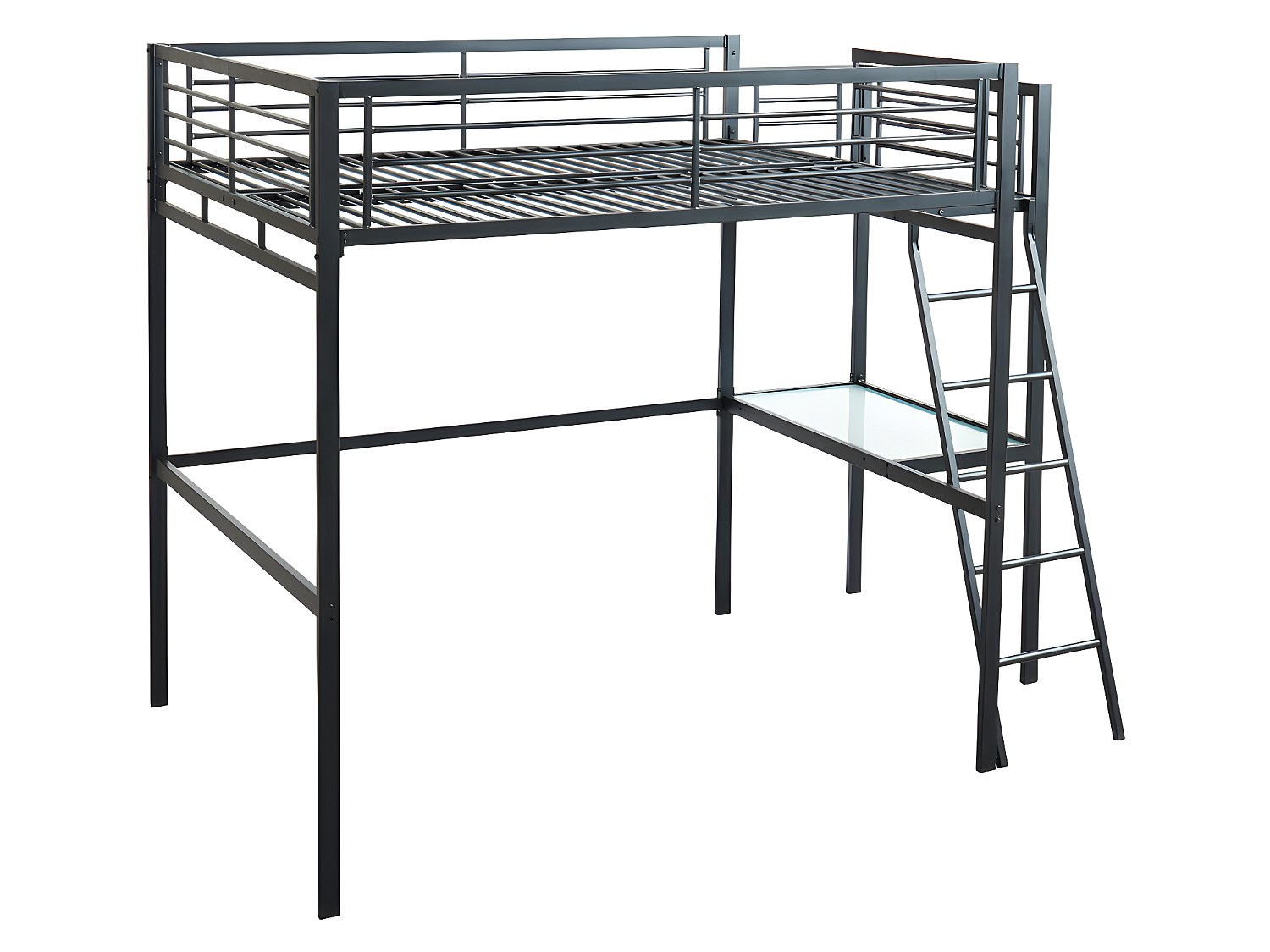 Mesaninassengsett CASUAL II - 140 x 190 cm - med arbeidsplattform - antrasitt + madrass