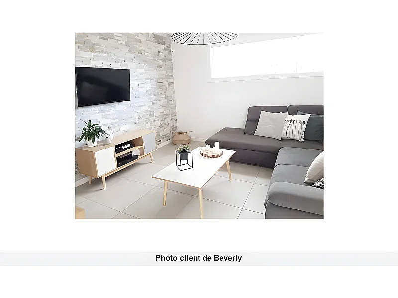 Canapé d'angle droit convertible en tissu taupe avec coffre de rangement FABIEN