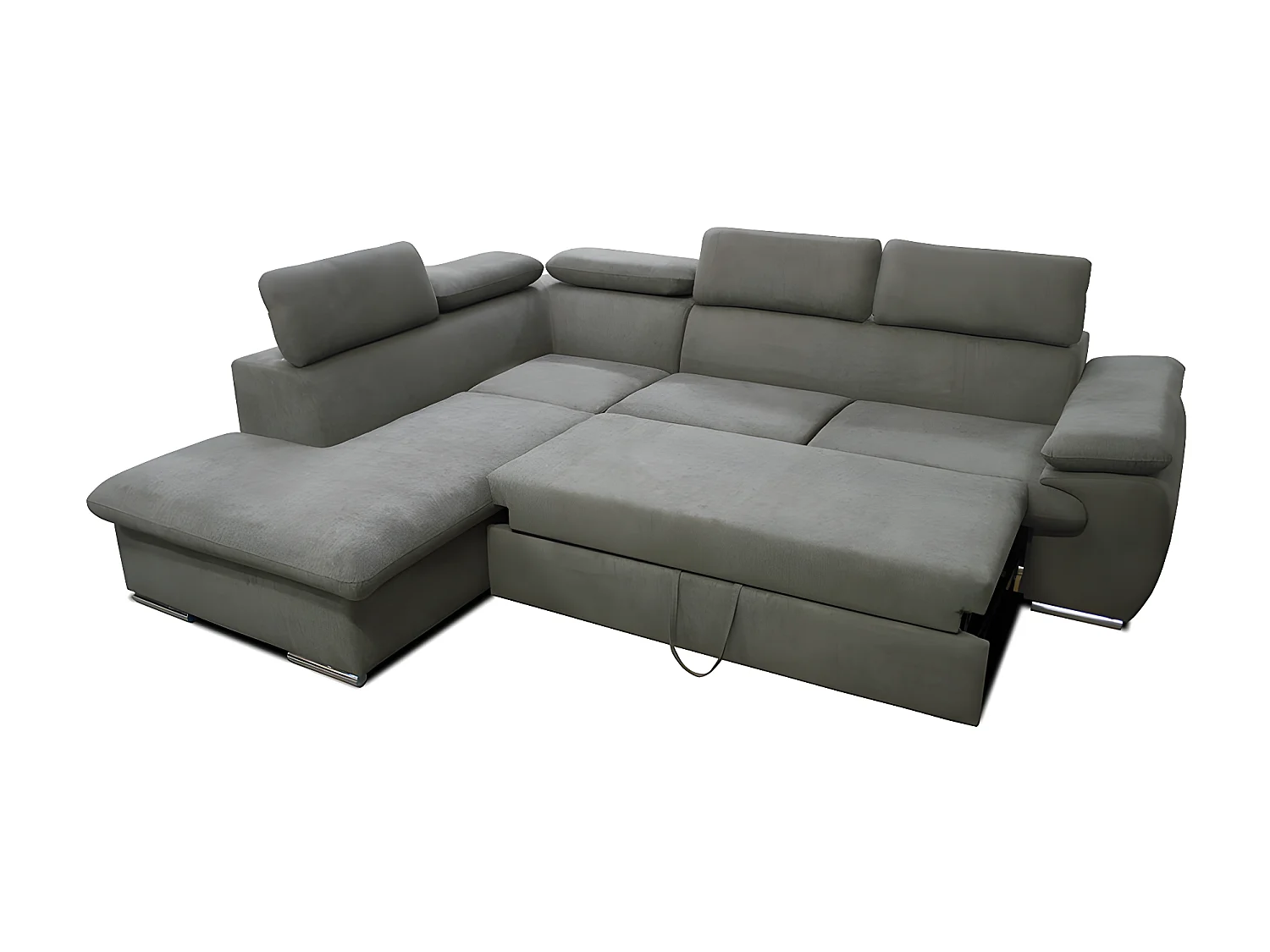 Ecksofa mit Schlaffunktion & Bettkasten - Ecke Links - Taupe - FABIEN