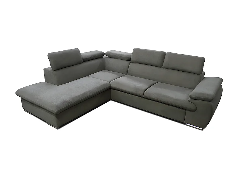 Ecksofa mit Schlaffunktion & Bettkasten - Ecke Links - Taupe - FABIEN