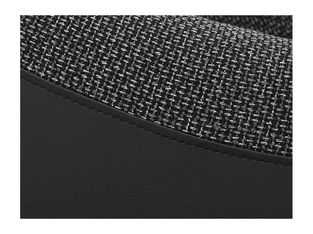 Sofá cama rinconera simétrico de tela y piel sintética RABELAIS - Bicolor gris antracita y negro