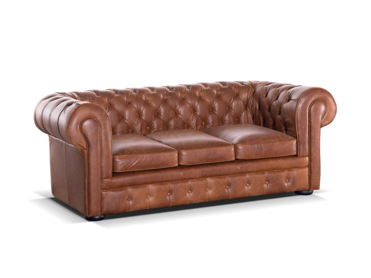 Canape Chesterfield 3 Places Convertible Cuir Londres