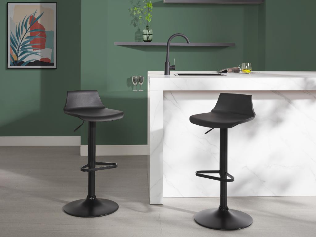 Barhocker höhenverstellbar - Polypropylen - Schwarz - CALAS günstig online kaufen
