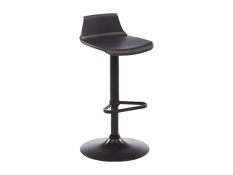 Tabouret de bar - Polypropylène - Hauteur réglable - Coloris noir - CALAS