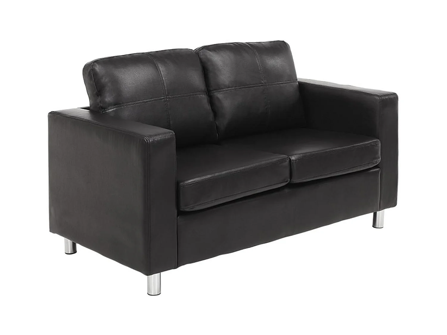 Couchgarnitur 3+2 - Kunstleder - Schwarz - ACKLEY