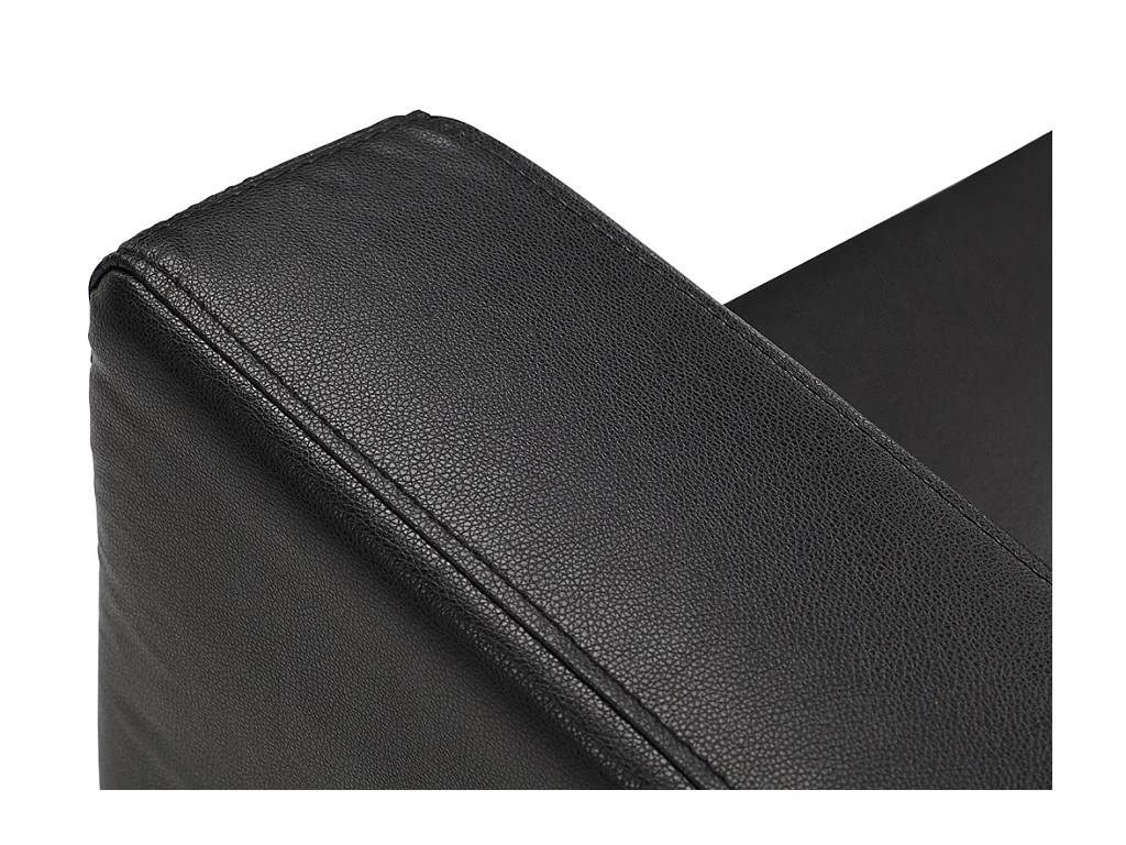 Driezitsbank en fauteuil van kunstleer ACKLEY - Zwart