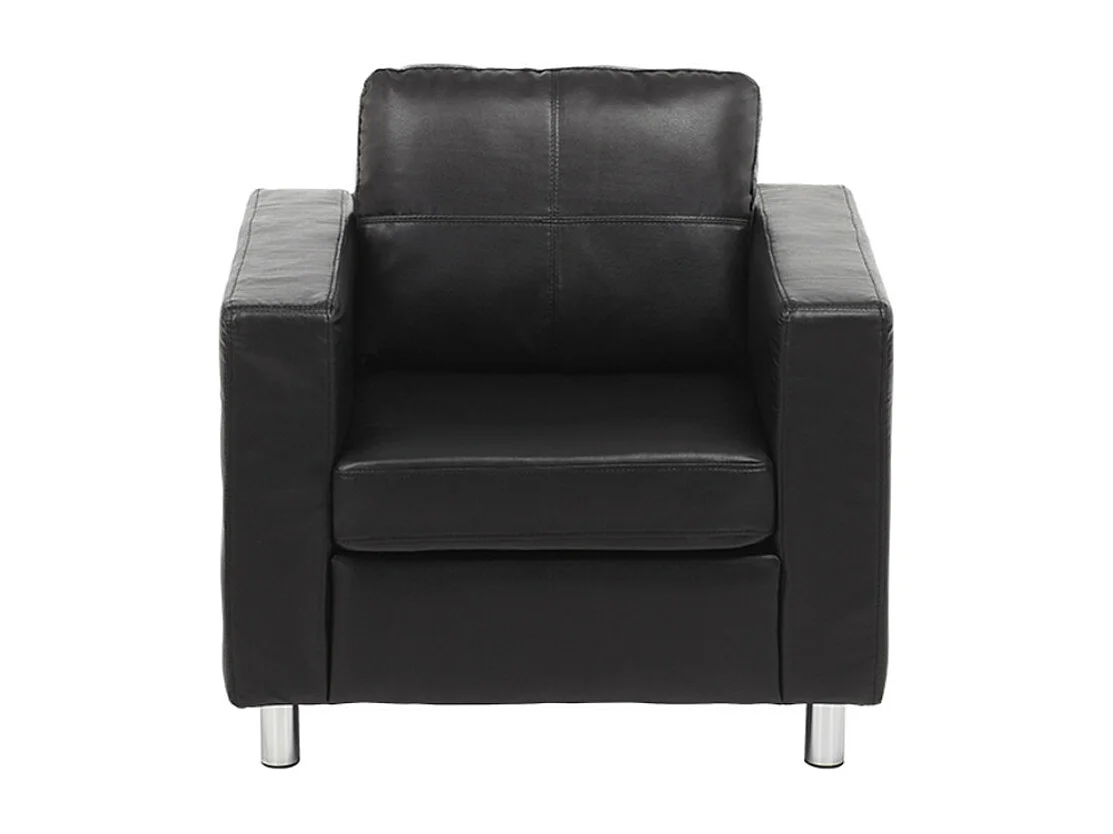 Canapé 3 places et un fauteuil en simili ACKLEY - Noir