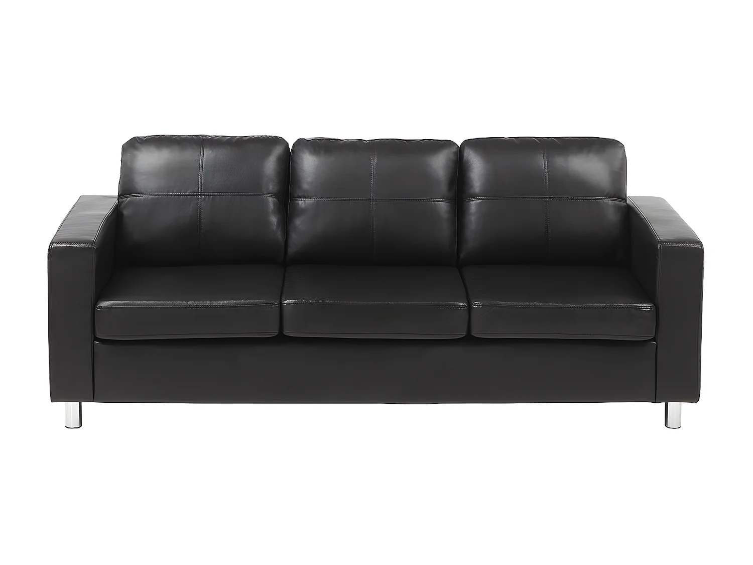 Canapé 3 places et un fauteuil en simili ACKLEY - Noir