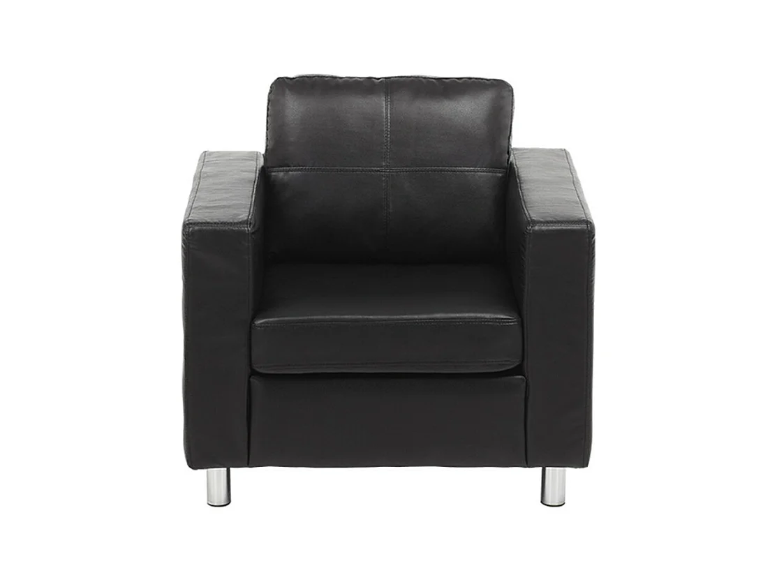 Canapés 3 places 2 places et un fauteuil en simili ACKLEY - Noir
