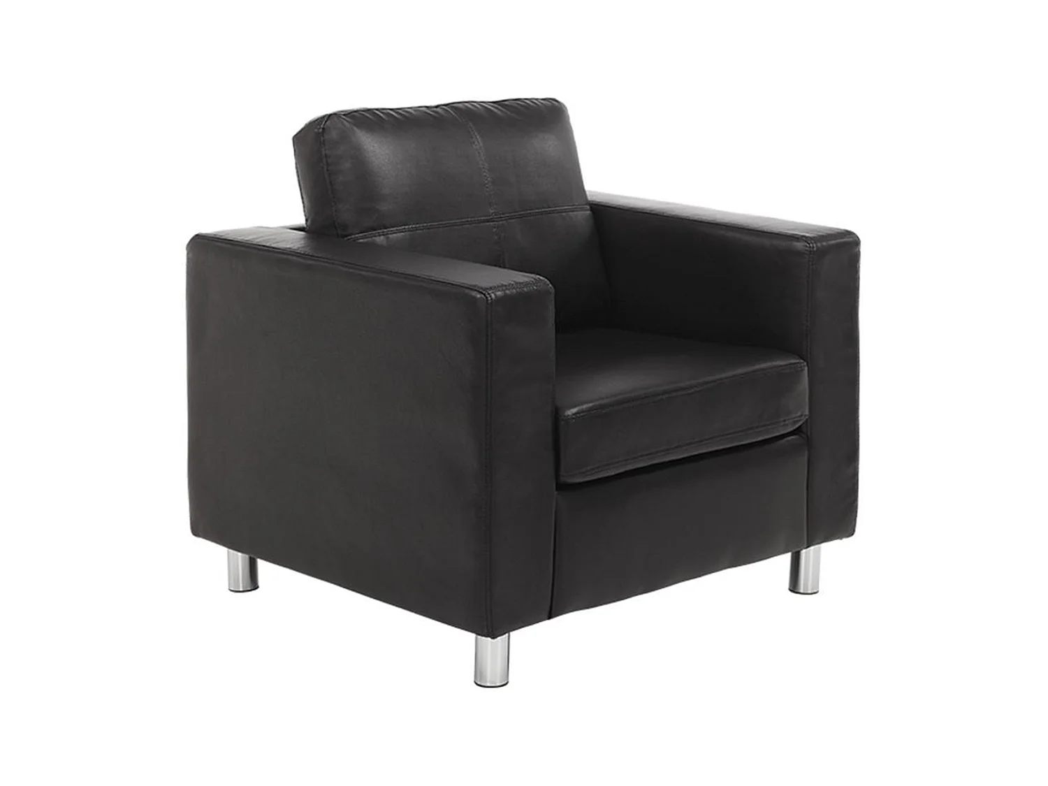 Canapés 3 places 2 places et un fauteuil en simili ACKLEY - Noir