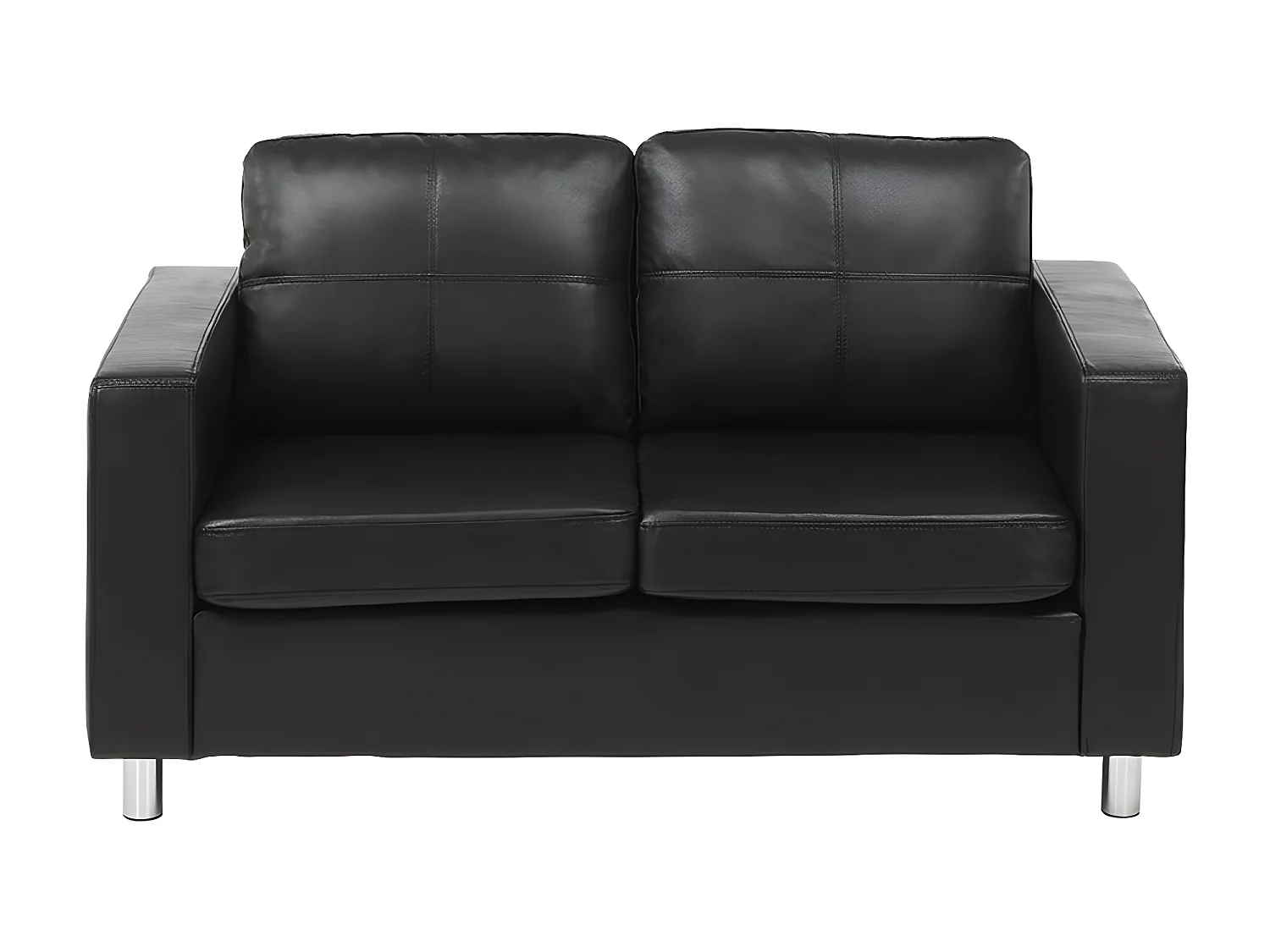 Canapés 3 places 2 places et un fauteuil en simili ACKLEY - Noir