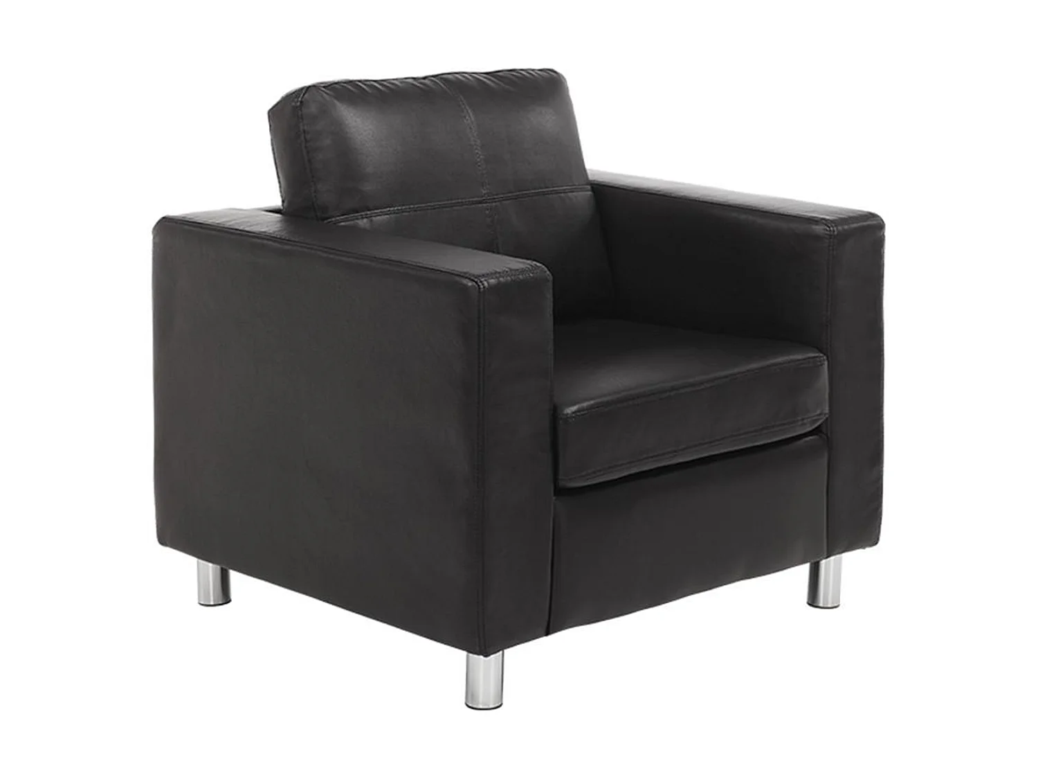 Canapés 3 places 2 places et un fauteuil en simili ACKLEY - Noir