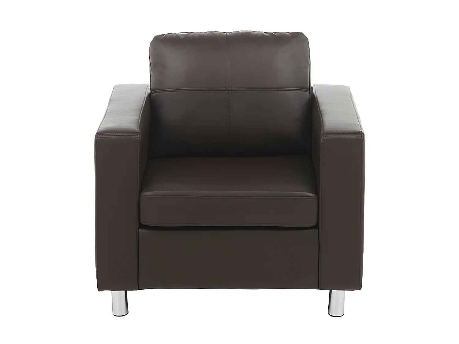 Canapé 3 places et un fauteuil en simili ACKLEY - Marron