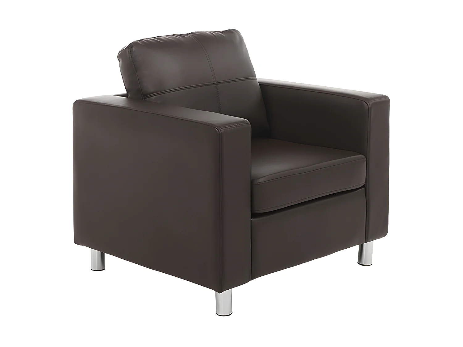 Canapé 3 places et un fauteuil en simili ACKLEY - Marron