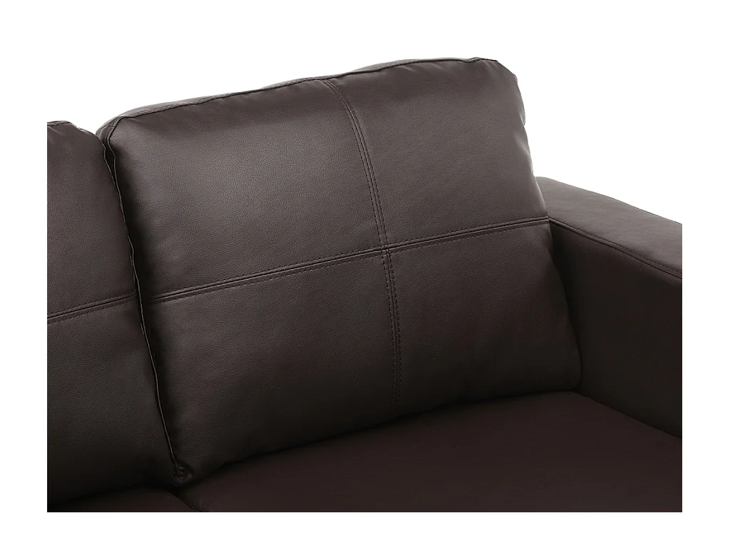 Canapés 3 places 2 places et un fauteuil en simili ACKLEY - Marron