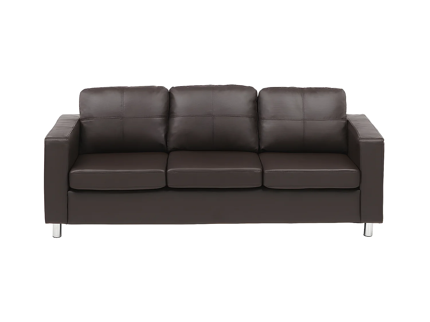 Canapés 3 places 2 places et un fauteuil en simili ACKLEY - Marron