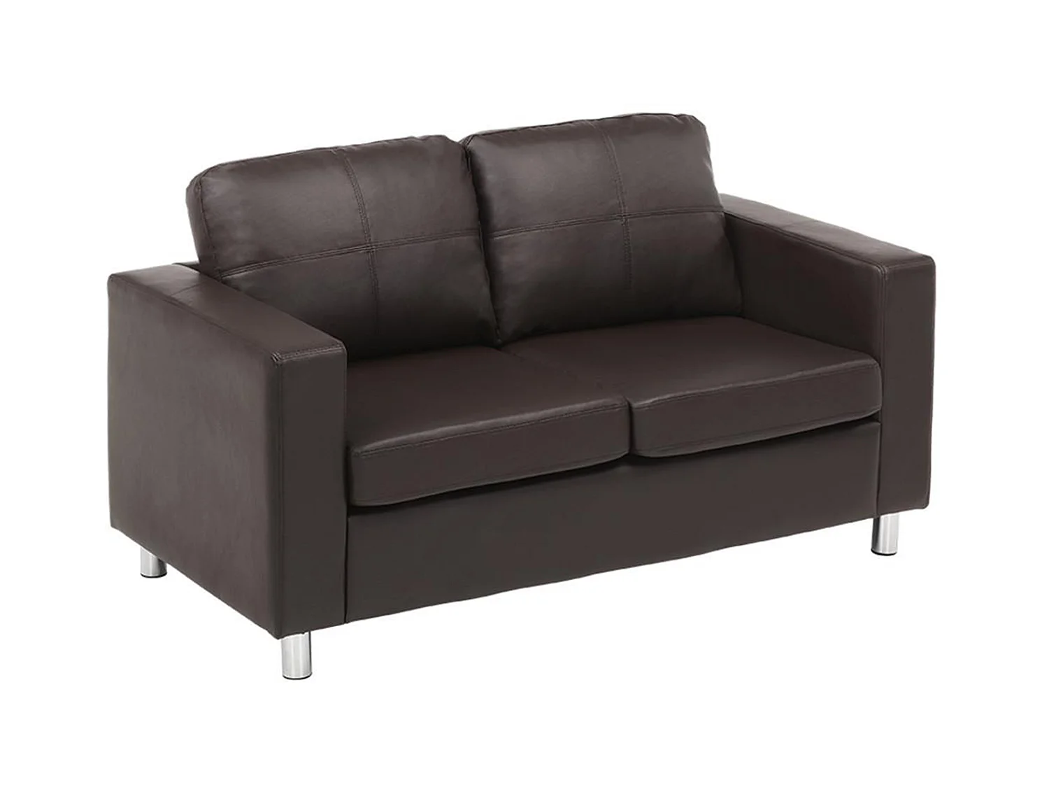 Canapés 3 places 2 places et un fauteuil en simili ACKLEY - Marron