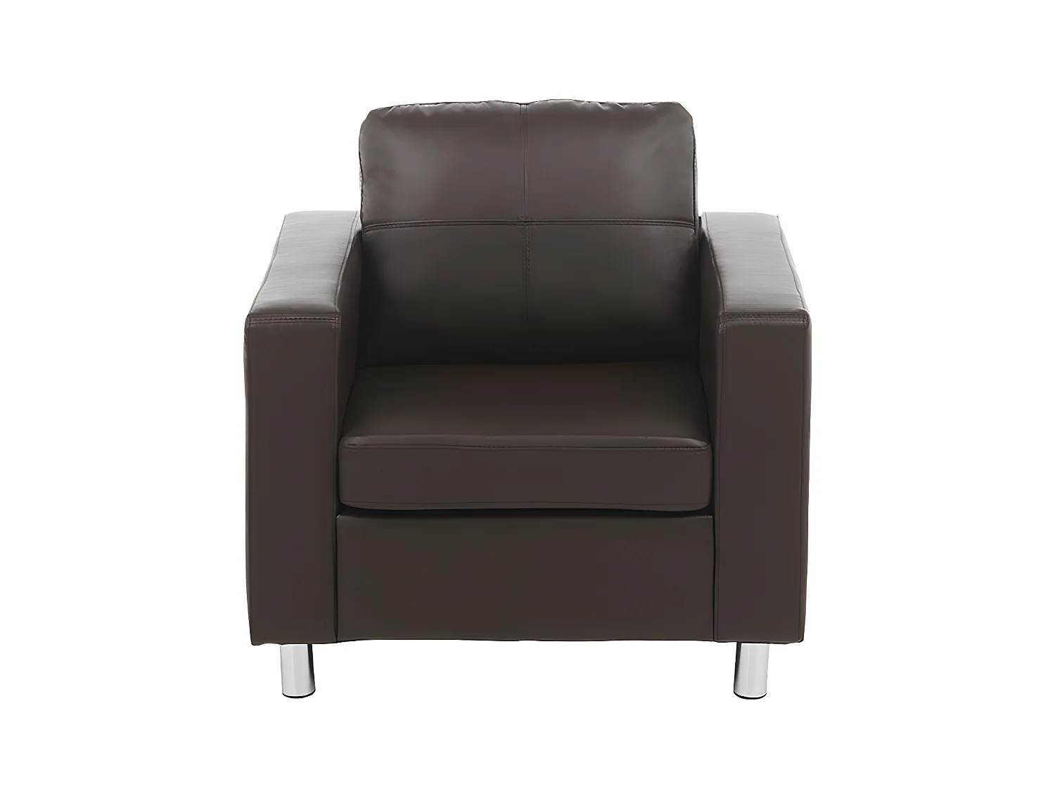 Canapés 3 places 2 places et un fauteuil en simili ACKLEY - Marron