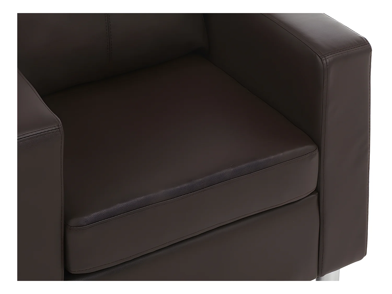 Canapés 3 places 2 places et un fauteuil en simili ACKLEY - Marron