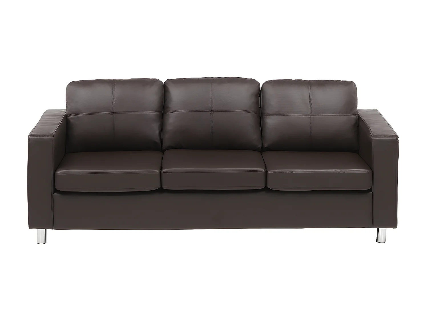 Canapés 3 places 2 places et un fauteuil en simili ACKLEY - Marron